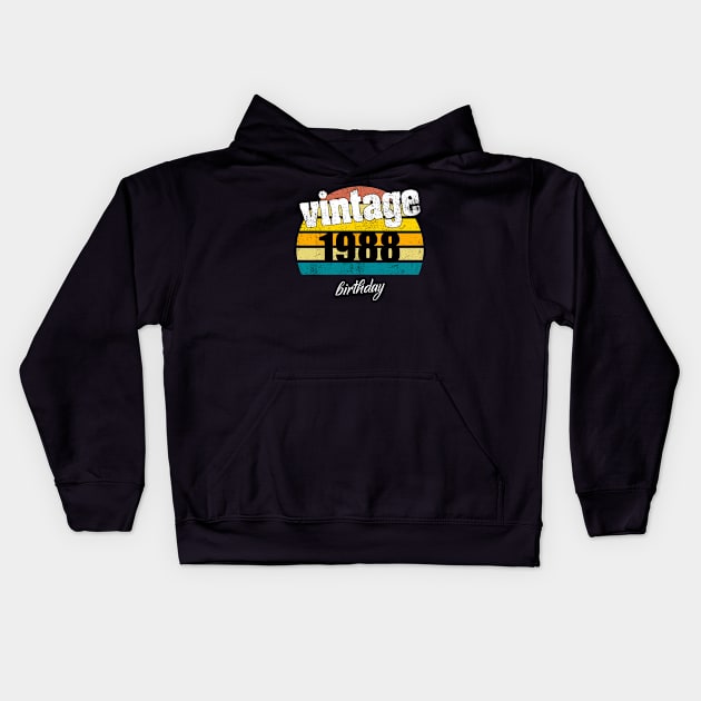 Vintage 1988 Kids Hoodie by Yous Sef